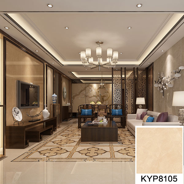 02 叼嘿软件下载大全陶大理石瓷磚：世紀米黃 KYP8105地麵鋪貼效果圖