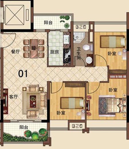叼嘿软件下载大全陶瓷磚應用效果：大瀝碧桂園·華府01戶型叼嘿视频大全效果鑒賞